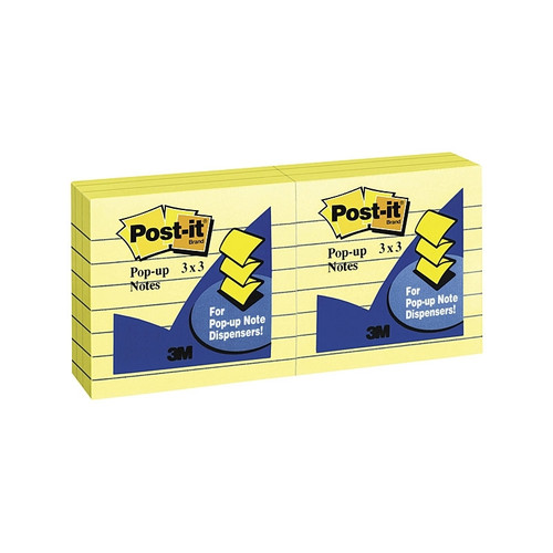 Post-It Pop Up Notes R335-YL Yellow Lined 73X73 Pk6