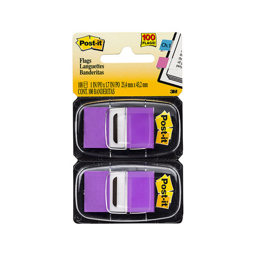 Post-It Flags 680-PU2 Purple Twin Pk Pack2 Box of6