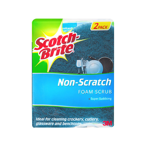 ScotchBrite Scrub Sponge Foam Non-Scratch Pack of 2 Box 6 ScotchBrite Scrub Sponge Foam Non-Scratch Pack of 2 Box 6