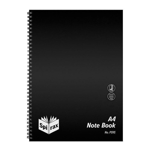 Spirax P595 Polypropylene Notebook A4 120 Page Pack of 10