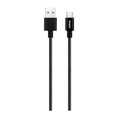 Energizer 1m Metal A-C Charging Cable Black
