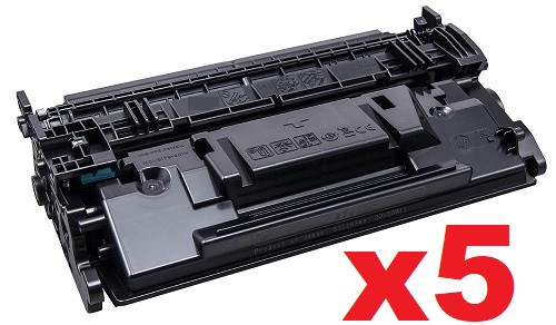 5 x Compatible HP No. 87A Toner Cartridge - 9,000 pages