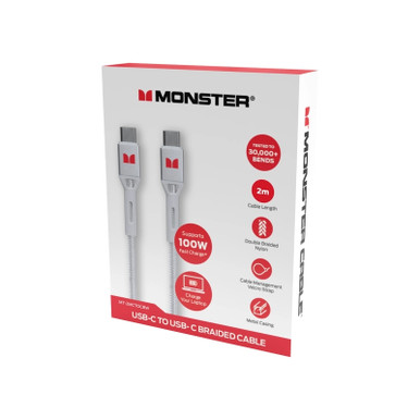 Monster 2M USB-C to USB-C Cable White - The Cartridge Warehouse