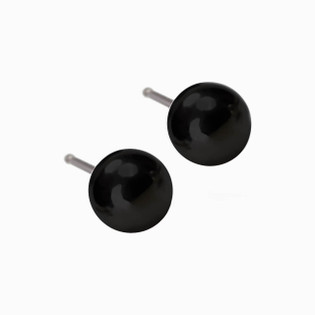 Nickel Free Black Titanium 8mm Puck Earrings | Blomdahl USA