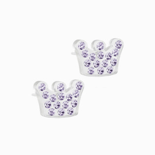 Medical Plastic 8mm Brilliance Puck Hollow Earrings