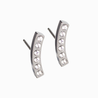 Hypoallergenic Brilliance Sweep Earrings in Crystal