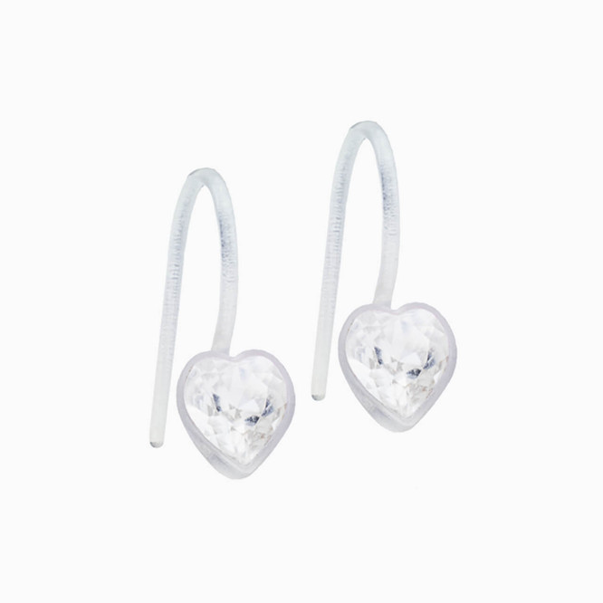 Medical Plastic Heart Pendant Earrings