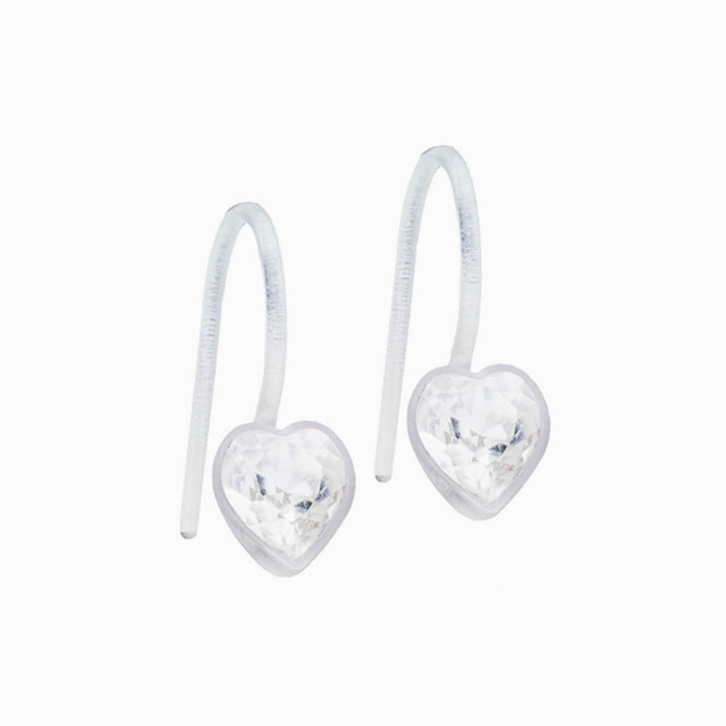 Hypoallergenic Plastic Post Heart Stud Earrings