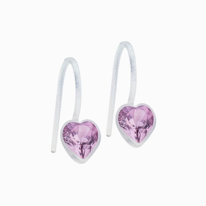 Medical Plastic 10mm Brilliance Heart Earrings