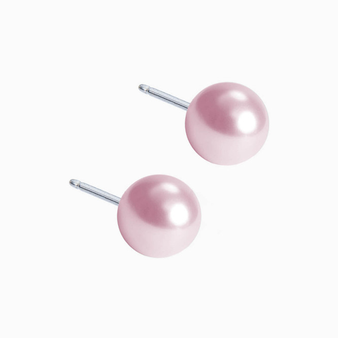 Pink Pearl and Diamond Earrings - House of Kahn Estate Jewelers