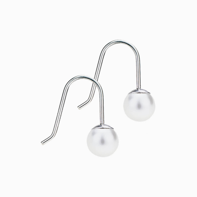 Faux Pearl Studs Hypoallergenic Earrings for Sensitive Ears Made with Plastic Posts 6mm