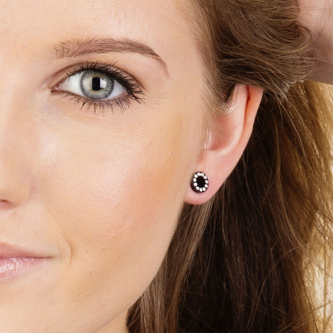 MJW Round Black Design Earring – InfyWall