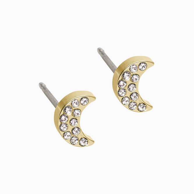 Crescent Moon Gold Earrings | RUUSK jewellery