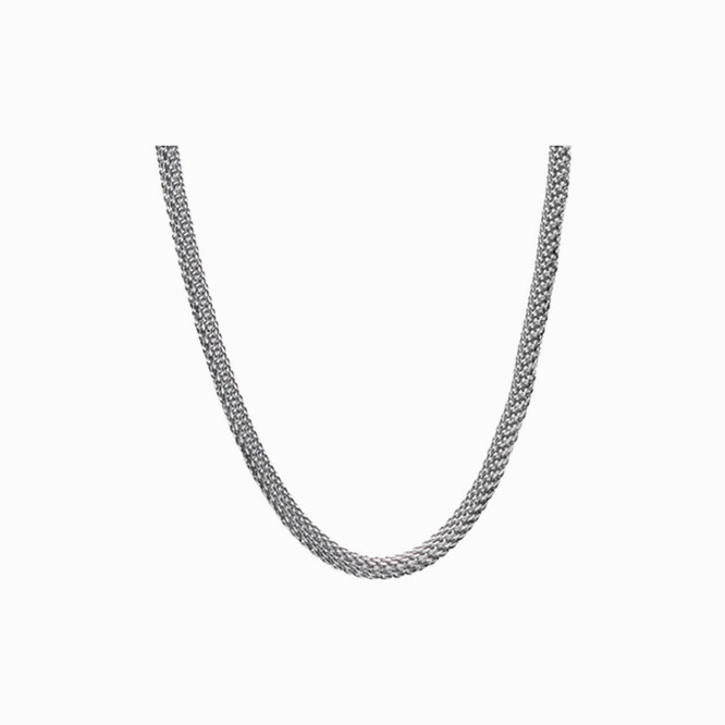 Loren Stewart Mesh Chain Necklace in White | Lyst