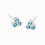 Medical Plastic Clover Earrings in Aquamarine
