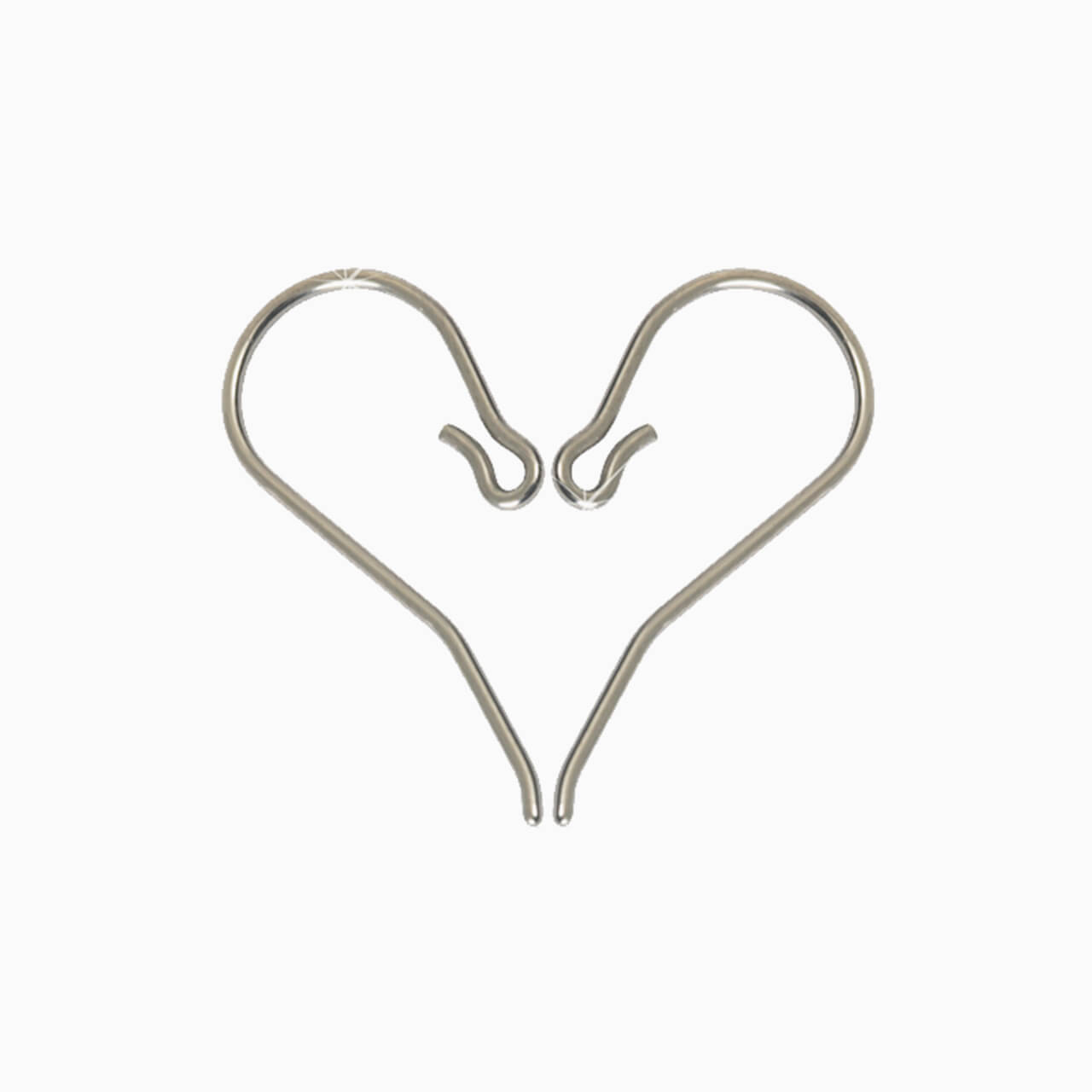 10 Silver Nickel Free Titanium French Hook Earring Findings w/ Stem & Loop  Ring