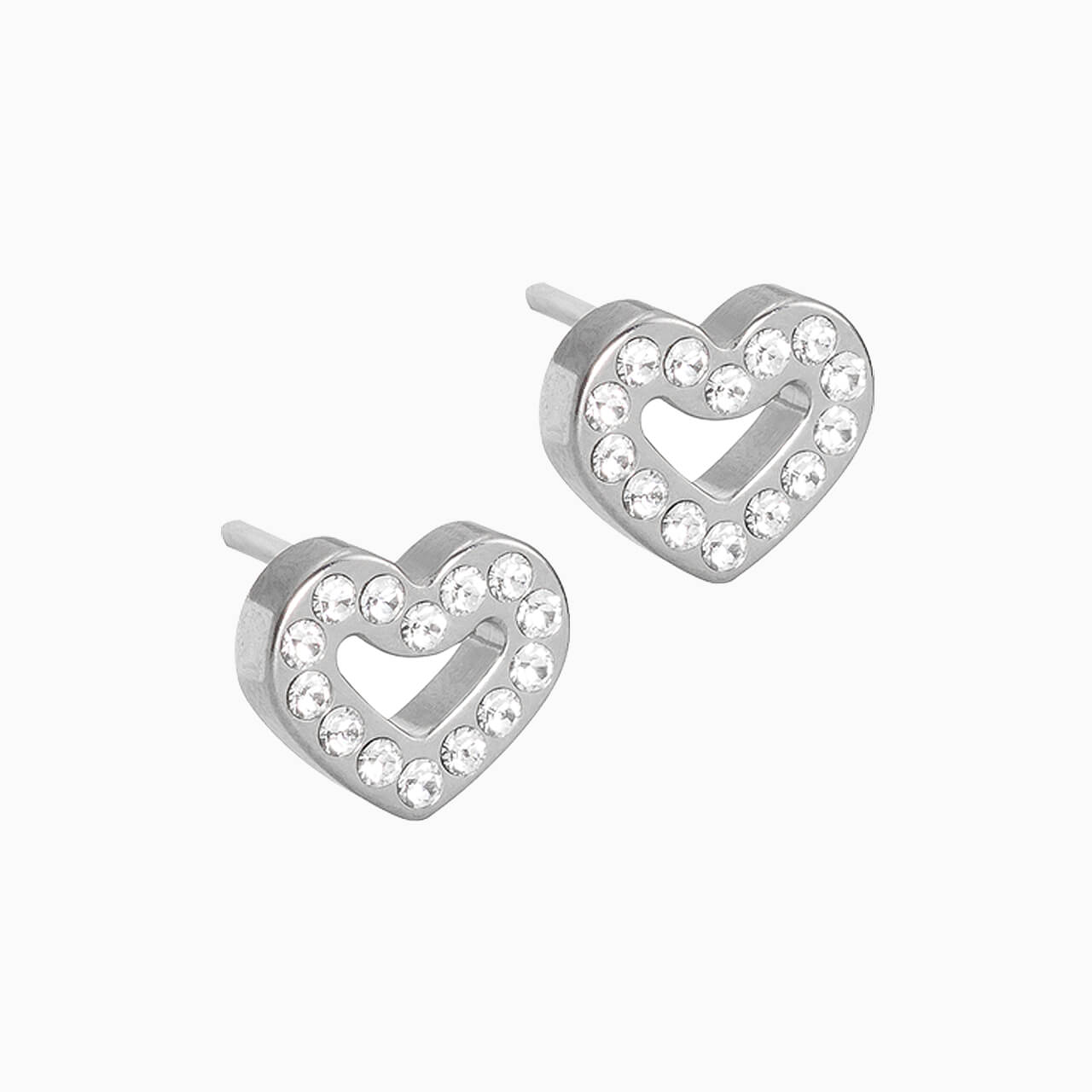 Brilliance Hollow Heart Stud Earrings | Blomdahl USA