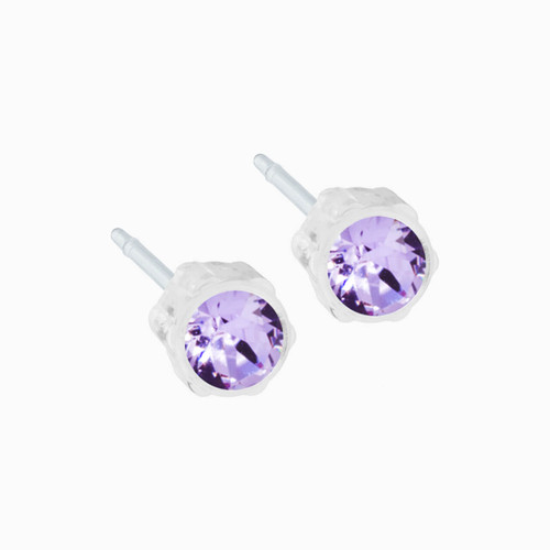4mm Small Crystal Medical Plastic Stud Earrings (NickelFree)