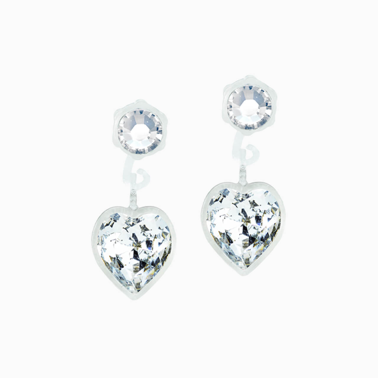 Image of Medical Plastic Dangle Heart Earrings