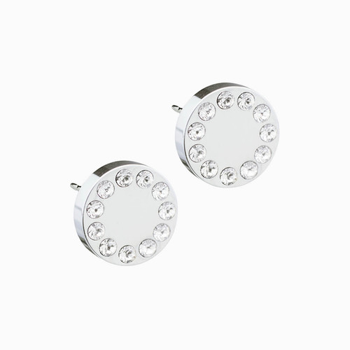 Black Titanium 8mm Puck Earrings