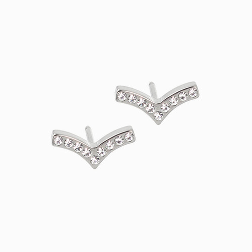 Brilliance Wing Shaped Earrings with Crystals | Blomdahl USA