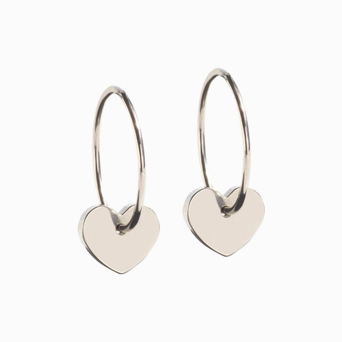 Love Heart Pendant Hoop Earrings - Lumeni Jewellery