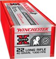 Winchester .22 LR 40gr Lead Round Nose (LRN) ammunition