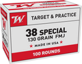 Winchester .38 Special 130 Grain Full Metal Jacket (FMJ)
