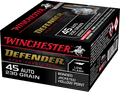 Winchester Defender .45 ACP 230 Grain Bonded Jacketed Hollow Point (JHP)