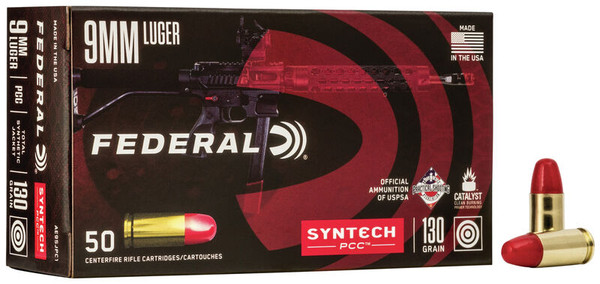 Federal 9mm Luger 130gr Total Synthetic Jacket (TSJ) ammunition