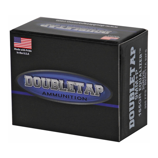 DoubleTap Ammunition 9mm Luger 165gr Jacketed Hollow Point (JHP) ammunition
