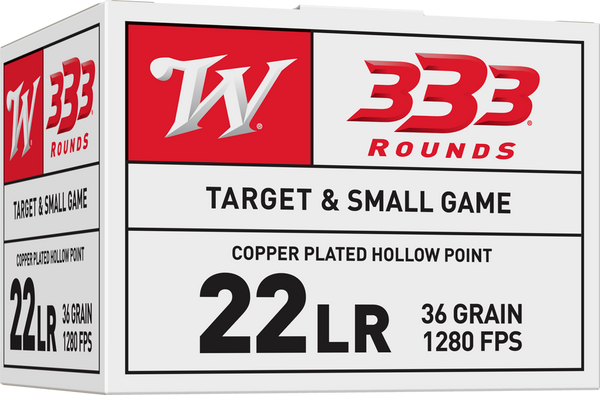 Winchester .22 LR 36gr Copper Plated Hollow Point (CPHP) ammunition