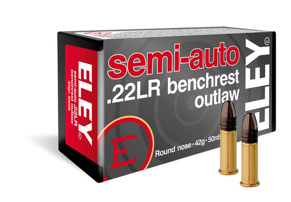 Eley .22 LR 42gr Lead Round Nose (LRN) ammunition