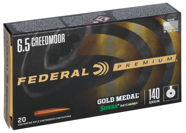 Federal 6.5mm Creedmoor 140gr Hollow Point Boat Tail (HPBT) ammunition