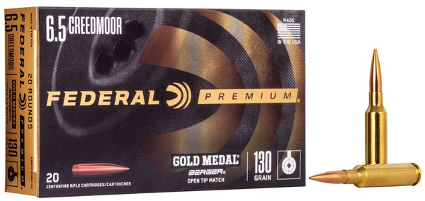 Federal Gold Medal Berger 6.5mm Creedmoor 130 Grain Berger AR Hybrid OTM
