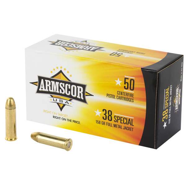 Armscor .38 Special 158gr Full Metal Jacket (FMJ) ammunition