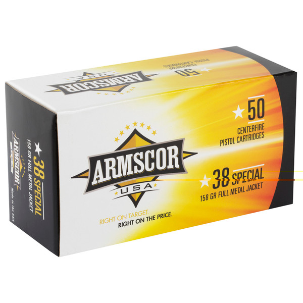 Armscor .38 Special 158gr Full Metal Jacket (FMJ) ammunition