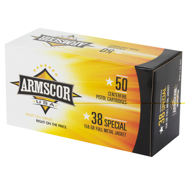 Armscor .38 Special 158gr Full Metal Jacket (FMJ) ammunition