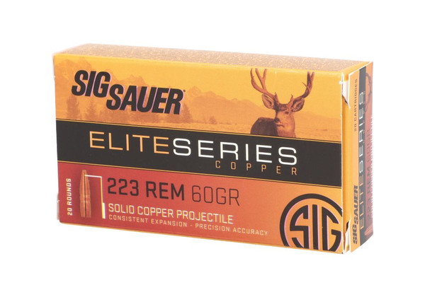 Sig Sauer .223 Remington 60gr Solid ammunition