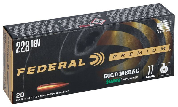 Federal .223 Remington 77gr Hollow Point Boat Tail (HPBT) ammunition