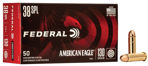 Federal .38 Special 130gr Full Metal Jacket (FMJ) ammunition