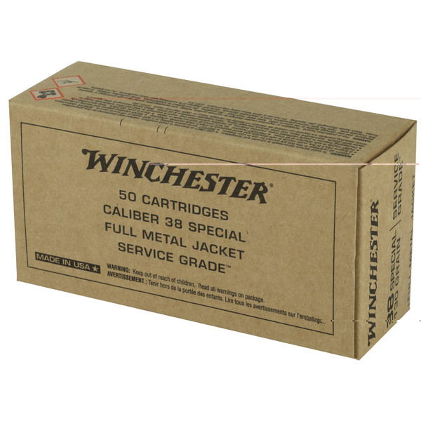 Winchester .38 Special 130gr Full Metal Jacket (FMJ) ammunition