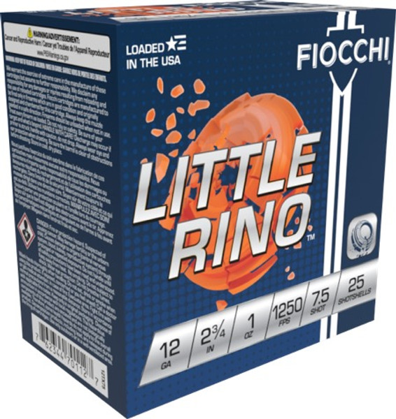Fiocchi Little Rino 12 Gauge 2.75" 1 oz. #7.5