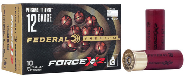 Federal Personal Defense Shotshell Force X2 12 Gauge 2.75" 9 Pellets  #00 Buck