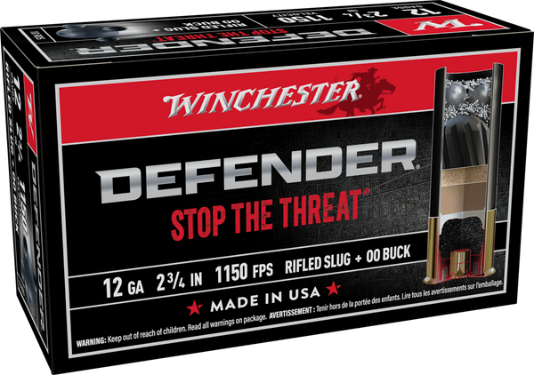Winchester Defender PDX1 12 Gauge 2.75" Rifled Slug #00 Buck