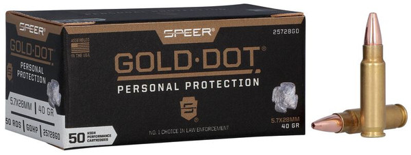 Speer Ammunition 5.7x28mm 40gr Hollow Point (HP) ammunition