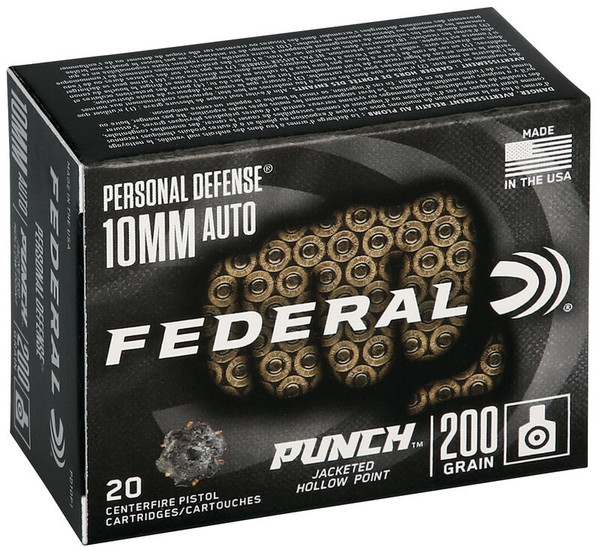 Federal 10mm 200gr Jacketed Hollow Point (JHP) ammunition