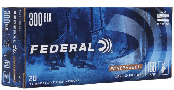 Federal Power-Shok Rifle .300 AAC Blackout 150 Grain Soft Point