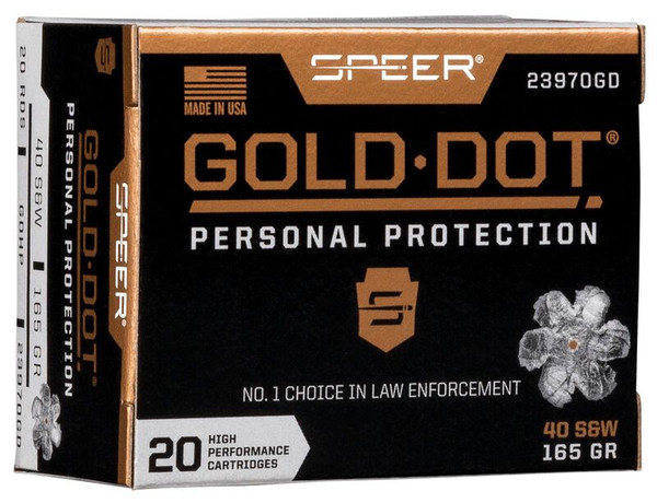Speer Gold Dot Personal Protection 40 S&W 165 Grain Hollow Point