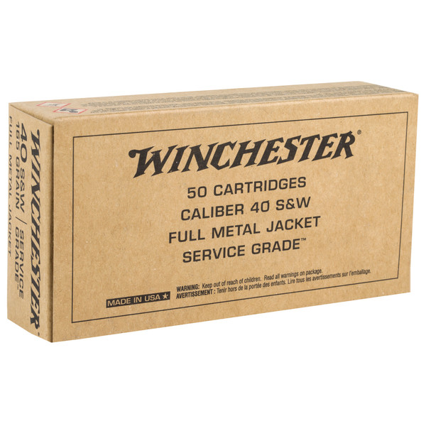 Winchester .40 S&W 165gr Full Metal Jacket (FMJ) ammunition